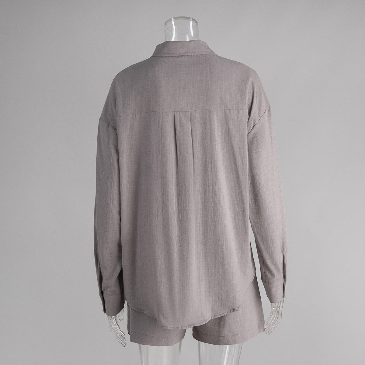 Simple Solid Color Cotton Casual Suit