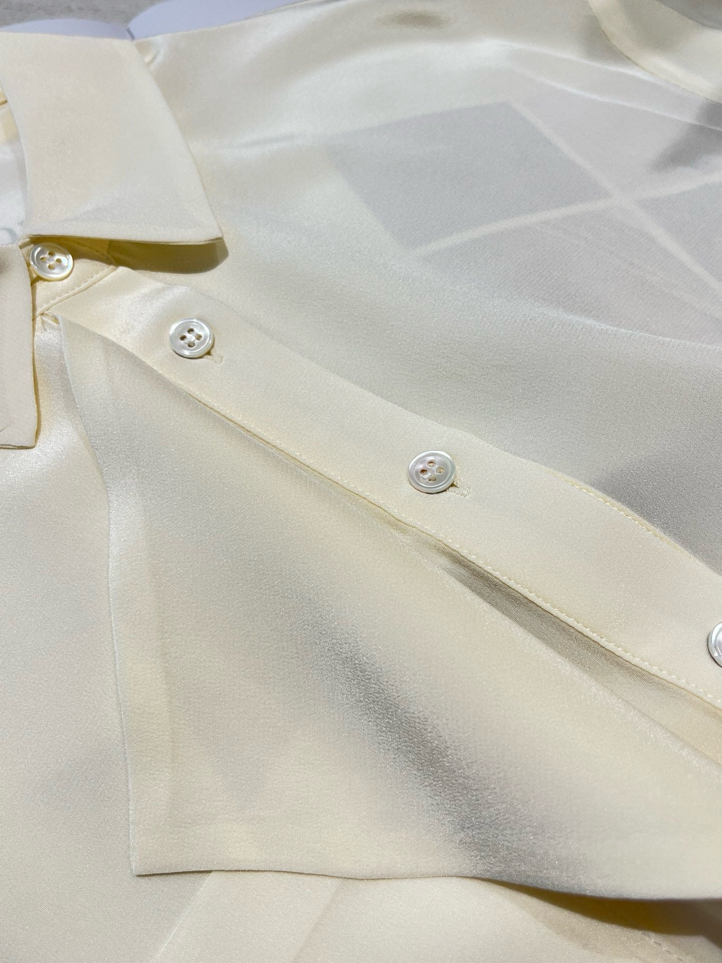 Simple Solid Color Silk Shirt