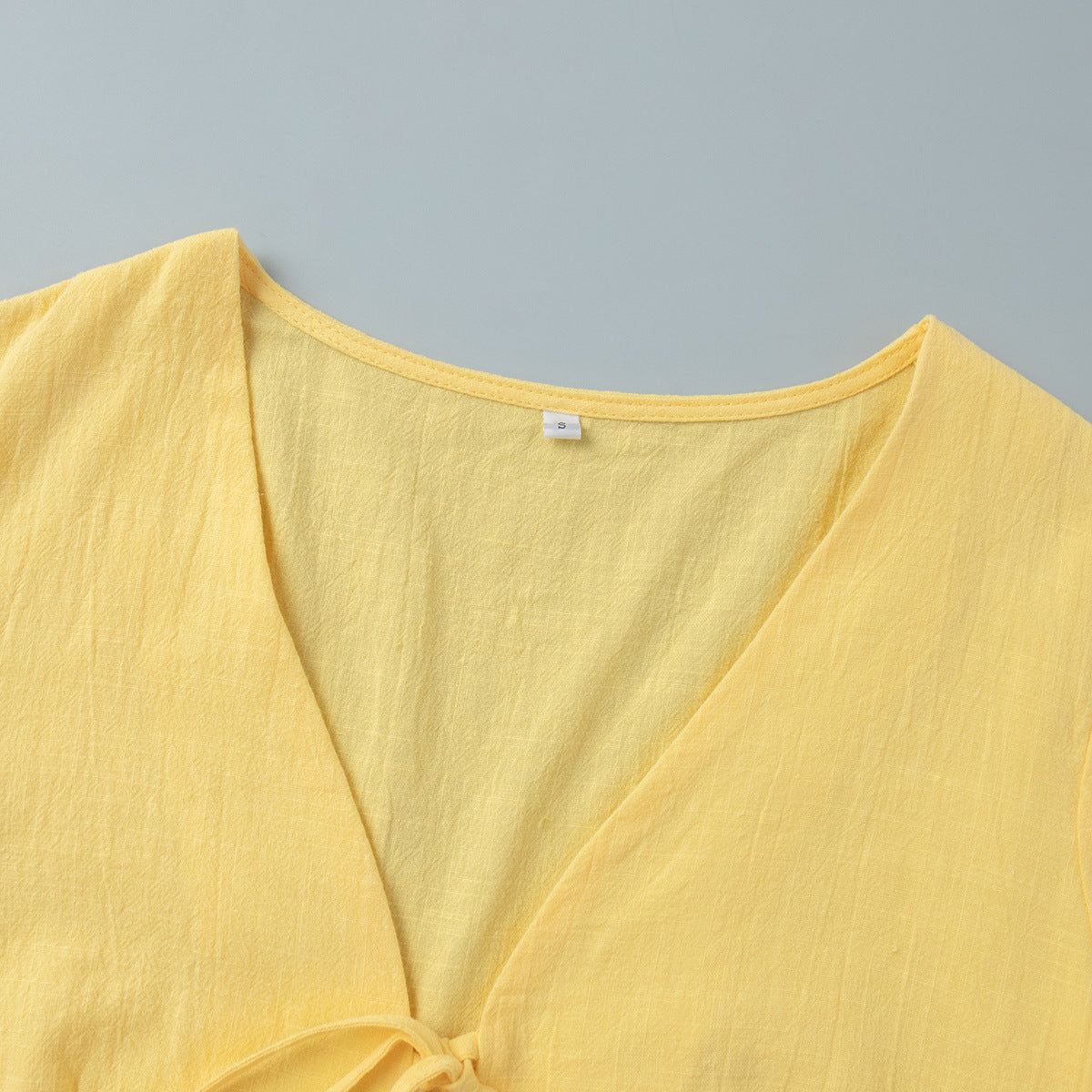 V-Neck Ruffled Short-Sleeved Skirt Set